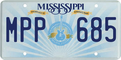 MS license plate MPP685