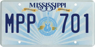 MS license plate MPP701