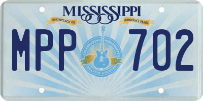 MS license plate MPP702