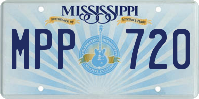 MS license plate MPP720
