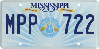 MS license plate MPP722