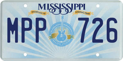 MS license plate MPP726