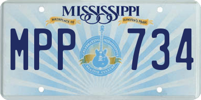 MS license plate MPP734