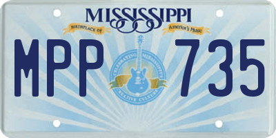MS license plate MPP735