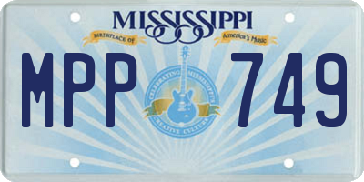 MS license plate MPP749