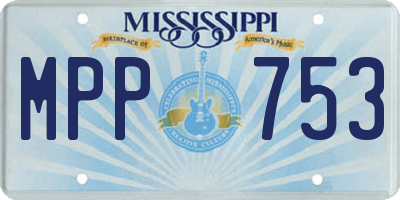 MS license plate MPP753