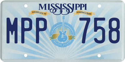 MS license plate MPP758