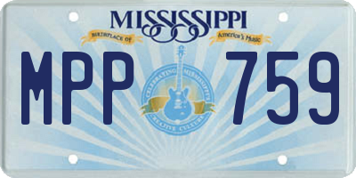 MS license plate MPP759