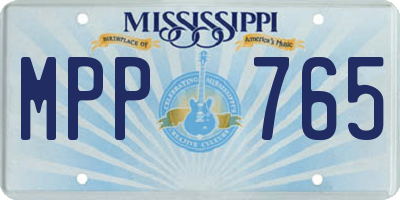 MS license plate MPP765