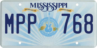 MS license plate MPP768