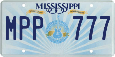 MS license plate MPP777
