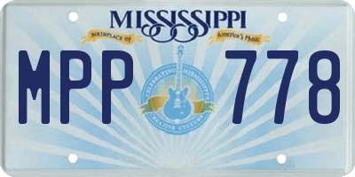 MS license plate MPP778