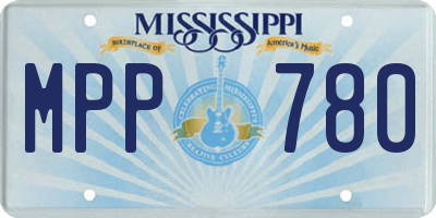 MS license plate MPP780
