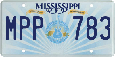MS license plate MPP783