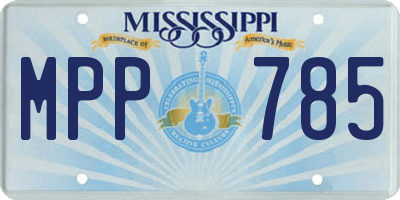 MS license plate MPP785