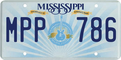 MS license plate MPP786