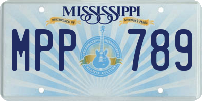 MS license plate MPP789