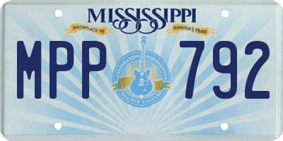 MS license plate MPP792