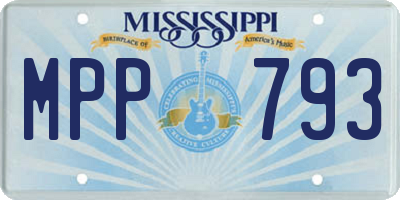 MS license plate MPP793