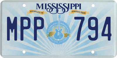 MS license plate MPP794