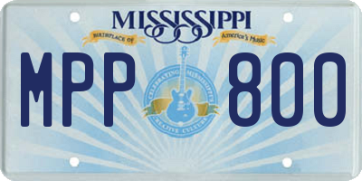 MS license plate MPP800