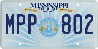 MS license plate MPP802