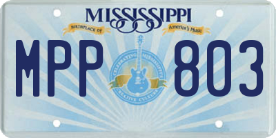 MS license plate MPP803
