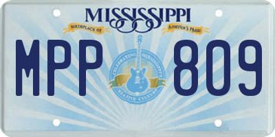 MS license plate MPP809
