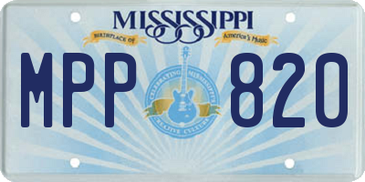 MS license plate MPP820