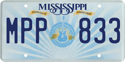 MS license plate MPP833