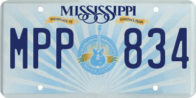 MS license plate MPP834
