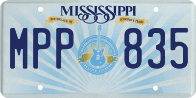 MS license plate MPP835