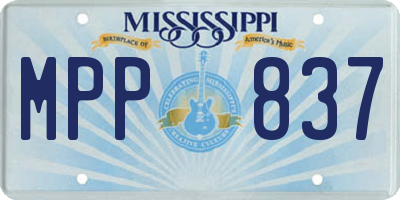 MS license plate MPP837