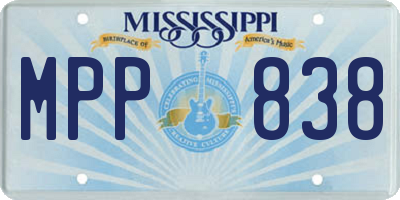 MS license plate MPP838