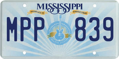 MS license plate MPP839