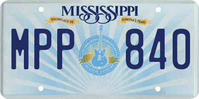 MS license plate MPP840