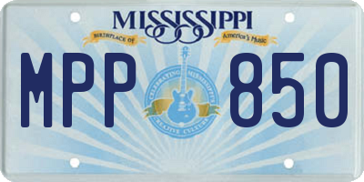 MS license plate MPP850