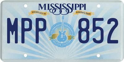 MS license plate MPP852