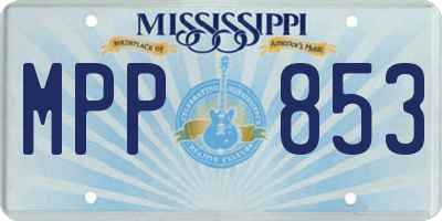 MS license plate MPP853