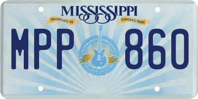 MS license plate MPP860