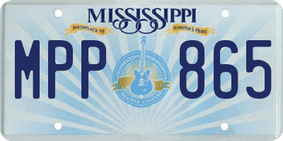 MS license plate MPP865