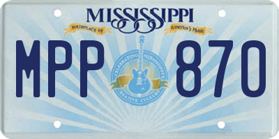 MS license plate MPP870