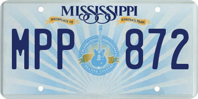 MS license plate MPP872