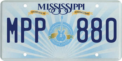 MS license plate MPP880