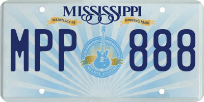 MS license plate MPP888
