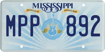 MS license plate MPP892