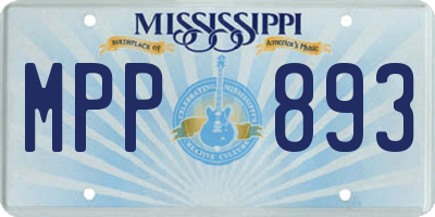MS license plate MPP893