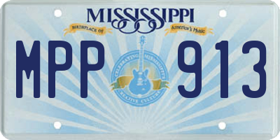 MS license plate MPP913