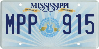 MS license plate MPP915