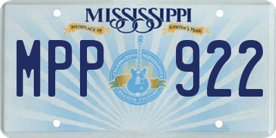MS license plate MPP922
